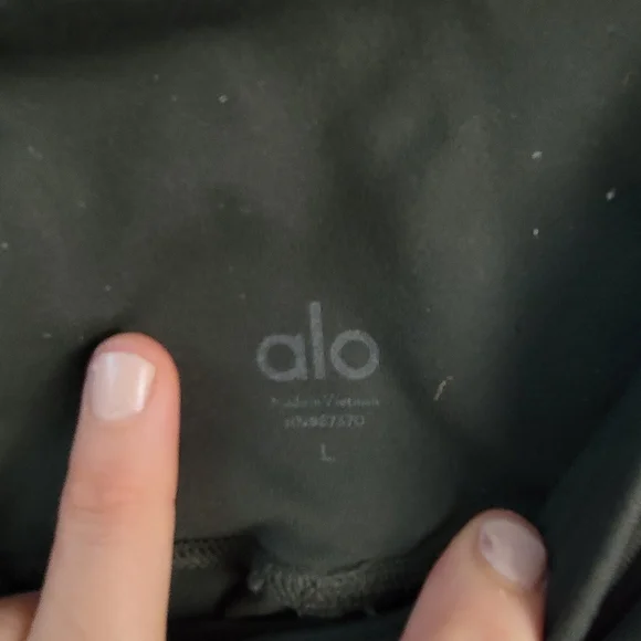 Alo Yoga Moto Legging Ribbed Green Women's Size Large Gym Athleisure Sporty - Picture 3 of 9